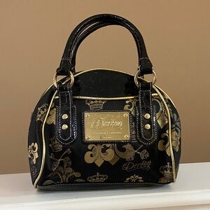 House of Dereon Y2K PU bag in gold and black